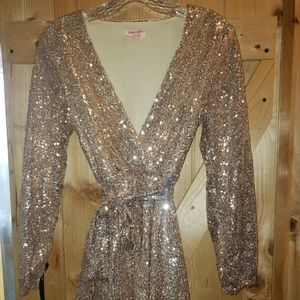 Sequin wrap dress